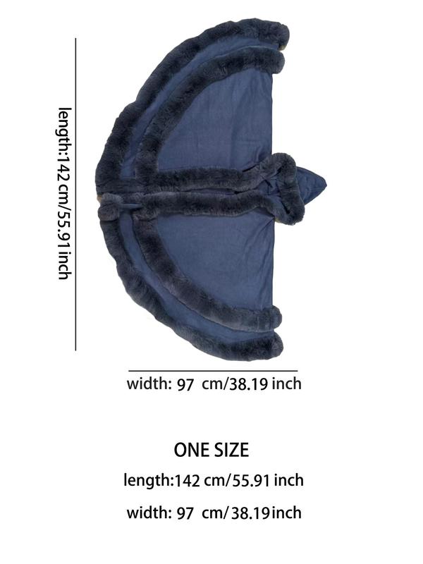 Luxury Plush Hooded Cape Shawl with Imitation Fur
