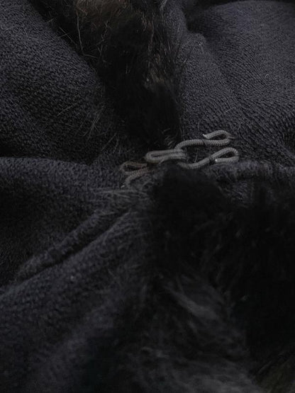Luxury Plush Hooded Cape Shawl with Imitation Fur