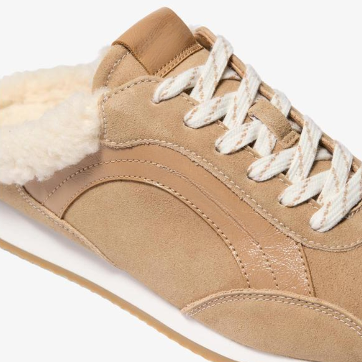 Women’s Faux Shearling Trim Slip On Sneakers